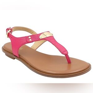 MICHAEL KORS MK PLATE FLAT THONG SANDALS SIZE 11M
